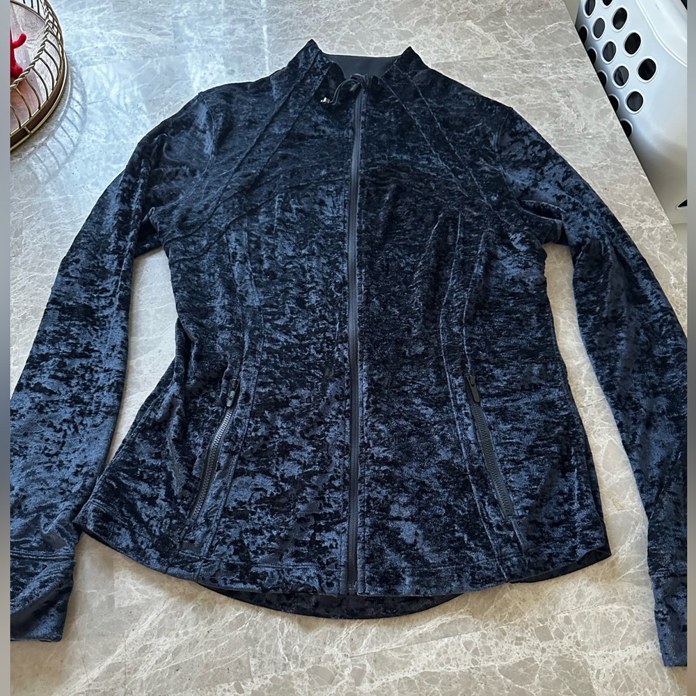 Lululemon Black Crushed Velvet Define Jacket